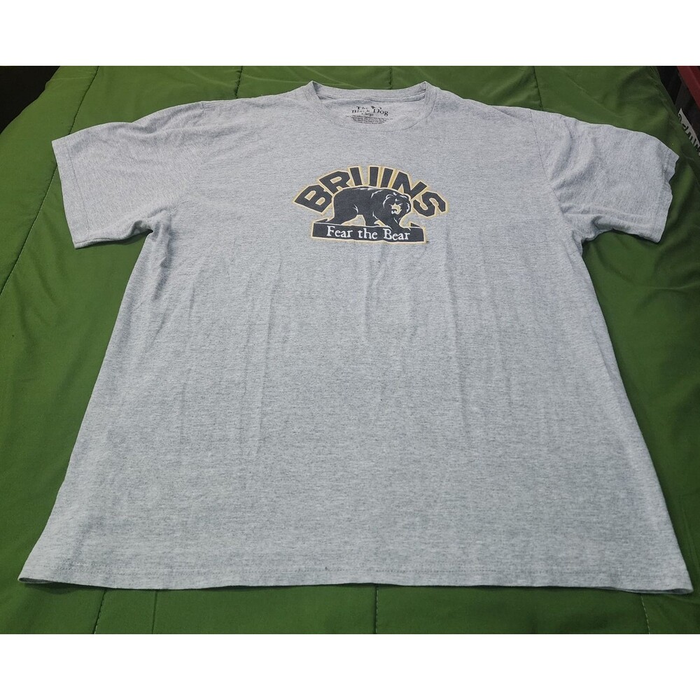 The Black Dog Boston Bruins Fear The Bear Men's Graphic T-Shirt Gray Size XL